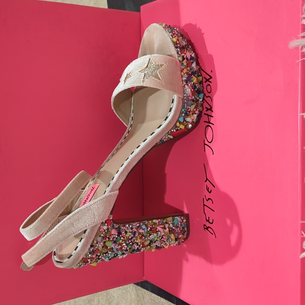 Betsey Johnson Rainbow Heels "Kenna Blush" Size 8.5